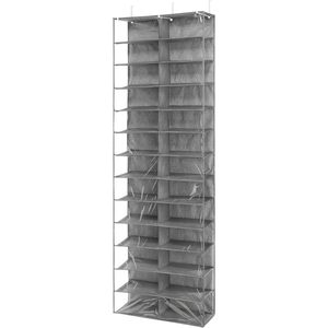 Over The Door Shoe <b>Shelves</b> 26 Sections Gray Fabric Organizer Behind Doors <b>Hook</b> Type Mount - Product Image 1