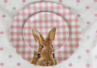 Assiettes en mélamine au design vintage de lapin, cadeaux de Noël, décorations de Pâques, lot de 12 pièces