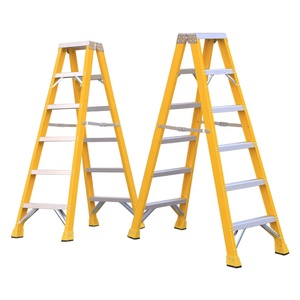 可折叠楼梯玻璃钢单步塔梯绝缘家用铝玻璃纤维双面梯子 - Product Image 3