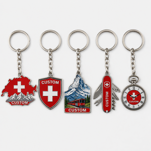 Porte-clés personnalisés en gros de haute qualité, design <span class=keywords><strong>Alpes</strong></span> <span class=keywords><strong>Suisse</strong></span>, avec montre et points de repère, souvenir de voyage - Product Image 1