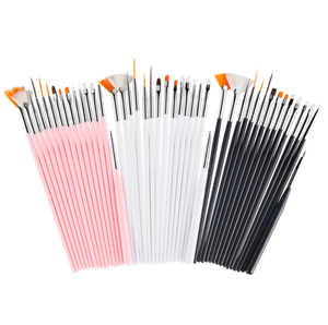 ชุดแปรงทำเล็บ 15 ชิ้น สีขาวดำ ด้ามจับสีดำ ขนแปรงไนลอน สำหรับวาดลายเพ้นท์เล็บ  แปรงเจล UV สำหรับวาดเส้นละเอียด ชุดแปรงทำเล็บสำหรับร้านทำเล็บ - Product Image 2
