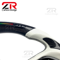 Volant de voiture personnalisé avec LED RPM, cuir véritable, matériau en fibre de carbone pour Dodge Charger Challenger Hellcat SRT 392 Scat-pack