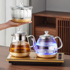 Bouilloire électrique en verre entièrement automatique à remplissage par le bas avec <span class=keywords><strong>table</strong></span> à thé intégrée et chauffe-thé à induction - Product Image 2