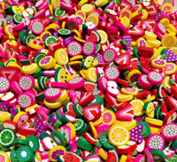 DIY1000g 3D Kleurmix Kleurrijke Bloemen Hart Nummer Polymeerklei Fruitplakjes Sprinkles voor Nageldecoratie en Slime Vulling