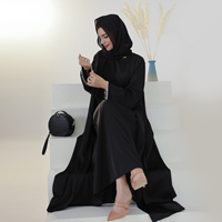 Ramadan 2 pièces ouvert Abaya robe ensemble Dubai perlé caftan Robe assortie sans manches Robe musulmane Kimonos dames Cardigan robes