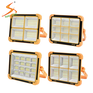 Luces de inundación LED con energía solar portátil para exteriores Iluminación de emergencia de energía con proyector reflector Soporte de carga de <span class=keywords><strong>teléfono</strong></span> - Product Image 2