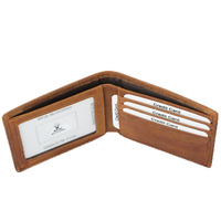 Portefeuille fin minimaliste en cuir véritable Crazy Horse pour homme, blocage RFID, poche avant, porte-cartes pliable, OEM, vente en gros personnalisée