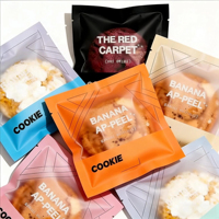 Sacs d'emballage pour biscuits et gâteaux individuels en plastique laminé transparent de qualité alimentaire avec impression personnalisée et thermoscellage
