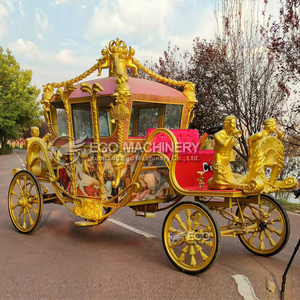 Carruaje Real de Lujo al por Mayor, de Alta Calidad, Dorado, de 4 Ruedas, Eléctrico, sin Caballos, con Certificación CE, para Bodas - Product Image 2