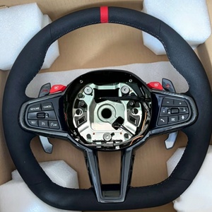 Volante Deportivo de Cuero M Sport Compatible con <span class=keywords><strong>BMW</strong></span> M3 M4 M5 M6 X3 X4 X5 X6 X7 <span class=keywords><strong>X8</strong></span> G01 G12 G20 G30 G80 G82 G29 330i M340i - Product Image 1