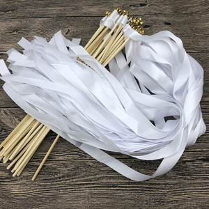 Nuovo Arrivo Bacchetta <span class=keywords><strong>Magica</strong></span> a Nastro con Fiori per Decorazioni Atmosferiche, Oggetto Scenico per Matrimoni, Feste, Fidanzamenti, Compleanni e Decorazioni per Prati - Product Image 1