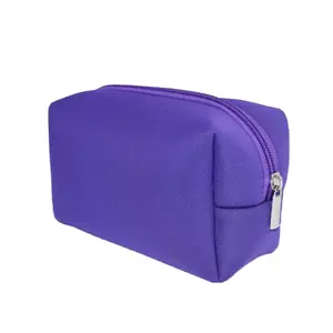 Fermuar kılıfı kozmetik çantaları özel makyaj çantaları seyahat toptan neopren yumuşak gerilebilir taşınabilir neopren pembe, mor VASTOP