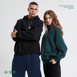 Fabricants de vêtements, sweat-shirt à capuche personnalisé en patchwork pour l'automne et l'hiver, 400g, sweat-shirt à manches longues uni pour homme - Product Image 1