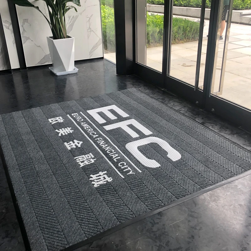 Hoge Kwaliteit Aangepaste Ontwerp Logo Heavy Duty Duurzaam Outdoor Vloer Deur Mat Commerciële Entree Mat