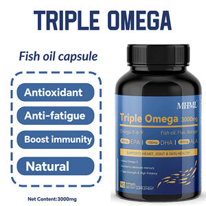 Huile de poisson triple oméga 3 6 9 80/10 EPA/DHA 3000 mg de marque exclusive du fabricant OEM, gélules molles pour adultes, 90 unités - Product Image 3