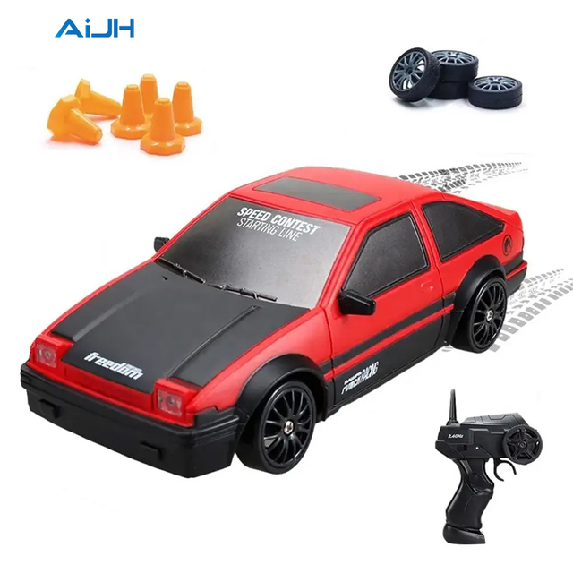 AiJH Mini Drift Rc Car 1:24 4WD Car Toy With LED Light Drift Rc Auto Tires 4WD Remote Control Racing Car Toys