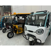 Rickshaw Eléctrico de Tres Ruedas para Seis Personas, con Parasol, para Transporte de Pasajeros, Turismo Personal, Tuktuk