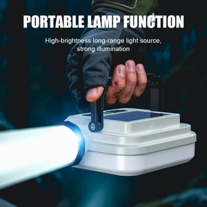 YIHAN Portable Solar LED Camping <b>Lamp</b> 5000K Daylight IP65 Waterproof Lithium Battery Rechargeable CE Certified Dimmable USB - Product Image 1