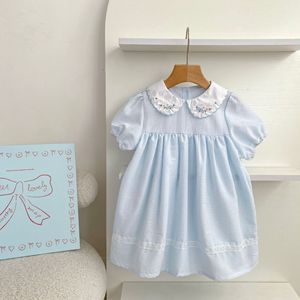2026 Zomerjurk voor meisjes, nieuw, met geborduurde kraag, katoenen jurkje, baby romper, jumpsuit, Koreaanse stijl, kinderbroer/zus outfit - Product Image 4