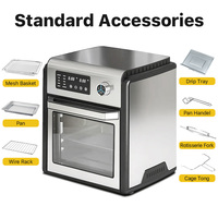 Meilleur four à convection électrique carré sans huile en acier inoxydable avec fenêtre visible et panneau tactile pour usage domestique