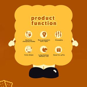 Creative Biscuit Cookie Warm Night <b>Light</b> Battery Powered Portable Eye Caring Cute Bedroom <b>Sleep</b> Home Use Children's Gift - Product Image 5