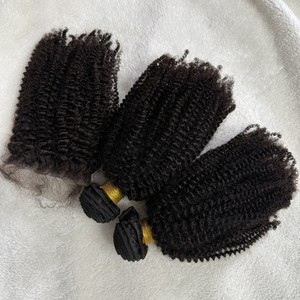 4b/4c Peruvian Human <strong>Hair</strong> Bundles with Closure 4x4 5x5 Afro Kinky <strong>Curly</strong> <strong>Hair</strong> <strong>Pieces</strong> Custom Size 6x6 - Product Image 4