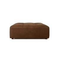 Canapé d'angle en cuir de luxe, design modulaire, ensemble de meubles d'intérieur personnalisable avec structure en bois pour villa et appartement