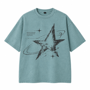 Camiseta Gráfica Unisex de Corte Holgado con Mangas Caídas para Producción de Ropa Personalizada y Pedidos al por Mayor - Product Image 4
