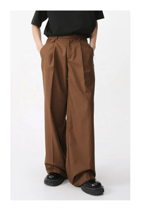 FY nouveau automne <span class=keywords><strong>classique</strong></span> jambe large coton Cargo <span class=keywords><strong>pantalon</strong></span> plissé personnalisé broderie Logo hommes haute qualité kaki bureau <span class=keywords><strong>pantalon</strong></span> pour hommes - Product Image 6