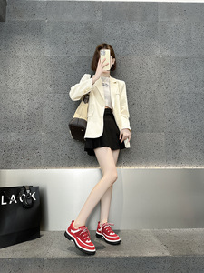 Baskets plateforme épaisses rétro colorblock pour femmes, chaussures décontractées antidérapantes à lacets style Dad Shoes - Product Image 4