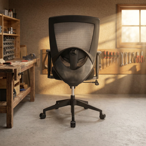 Silla de oficina ergonómica de malla con reposabrazos ajustables y base giratoria para uso en el hogar u oficina - Product Image 2