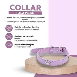 Collare per Cani YOMMY con Stampa Zampa Rossa, Fibbia Metallica Regolabile, Accessorio di Sicurezza per Animali Domestici - Product Image 1
