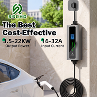 Nouveau chargeur EV portable de type 2 7KW, étanche IP65, écran de 1,8 pouce, boîtier ABS, câble de 3 m, plug and play, station de recharge à domicile