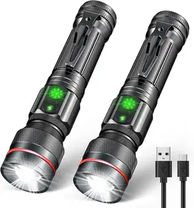 Torcia elettrica ricaricabile torcia tattica a LED con Clip portatile Dual Switch 1500 torcia Ultra-luminosa ad alto Lumen