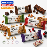 Sachet plat thermosoudé sur 3 côtés personnalisé pour bonbons, biscuits, crème glacée, barres énergétiques, barres aux champignons, barres chocolatées, granola, barres protéinées, emballage alimentaire