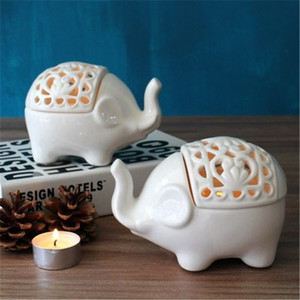 Tùy chỉnh bán buôn dễ thương Elephant Shape Hollow Out gốm tealight người giữ ngọn nến - Product Image 3