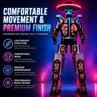 Costume de robot LED lumineux personnalisé en usine, nouvelle barre de diodes, tenue de performance Mecha portable pour fête d'anniversaire, pour adultes unisexe