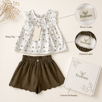 Ensemble de vêtements pour bébé fille en coton d'été, motif floral, tenue décontractée pour nourrisson, OEM