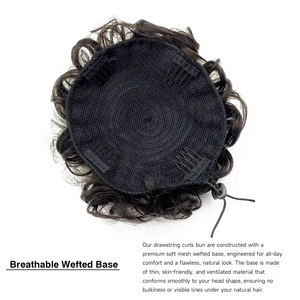 Chignon désordonné en cheveux humains pour une queue de cheval haute et volumineuse, avec cordon de serrage, idéal pour l'hiver - Product Image 4