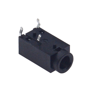 PJ-312 Conector de Audio de 3.5mm, Montaje Pasante de 3 Pines en Ángulo Recto, Conector Hembra con Carcasa de Plástico - Product Image 2
