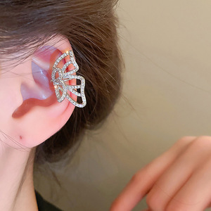 Butterfly Clip On Earrings for Women Sparkling Non Pierced Ear Cuff Daily Fashion Jewelry - Product Image 4
