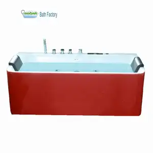 CE מקורה מלבן החלקה משלוח עומד 180 אמבטיה אמבטיה Abs מחשב לוח בקרת Whirlpool סילון עיסוי גדול אדום אמבטיה