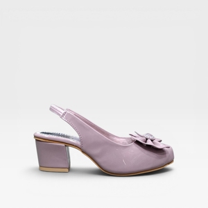 Makena Patent Leather Pointed Toe Heeled <b>Sandals</b> With Bow Decoration Mid Heel Elegant Slip-On Style Comfortable Party Wedding - Product Image 3