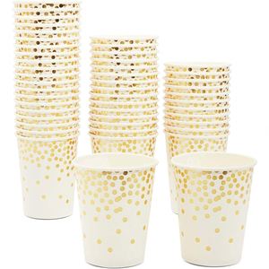 Fournitures de fête : 50 gobelets en aluminium de 9 oz – Aluminium doré à confettis - Product Image 4