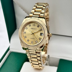Orologio al quarzo da donna GREALY Casual da donna con denti impermeabili orologio da polso con cinturino in acciaio inossidabile da 16mm - Product Image 3