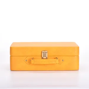 custom PU leather storage box suitcase luggage for travel &household