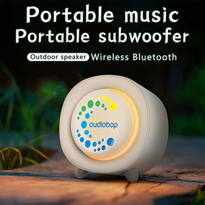 Haut-parleurs LED RGB miniatures sans fil portables, AC/batterie 800mAh, <span class=keywords><strong>radio</strong></span> <span class=keywords><strong>FM</strong></span>/lecture USB, lecture de carte TF/microphone/LED - Product Image 5