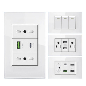 <span class=keywords><strong>ปลั๊กไฟ</strong></span>อิตาลี ชิลี พร้อ<span class=keywords><strong>ม</strong></span>พอร์ต <span class=keywords><strong>USB</strong></span> Type C 20W, <span class=keywords><strong>ปลั๊กไฟ</strong></span>แบบ US บราซิล ไทย สำหรับชาร์จเร็ว ช่องเสียบ <span class=keywords><strong>USB</strong></span> C บนผนัง แผงสวิตช์ไฟแบบกระจก - Product Image 1
