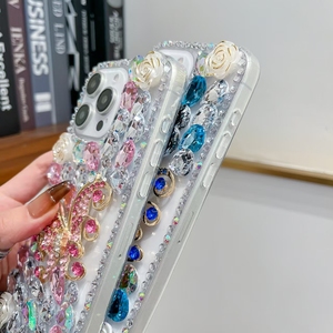 Tinh thể sang trọng lấp lánh 3D kim cương handmade loạt cho <span class=keywords><strong>Iphone</strong></span> x XS XR 6 7 8 11 12 13 14 15 16 cộng với Pro Max điện thoại trường hợp - Product Image 4