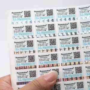 Factory OEM Cheap Holographic Qr Code Scrape Off Sticker Hologram Scratch Off Serial Number QR Stickers